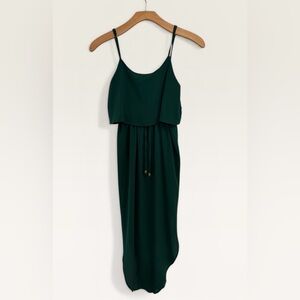 Spaghetti-Strap Forest Green Maxi Dress M